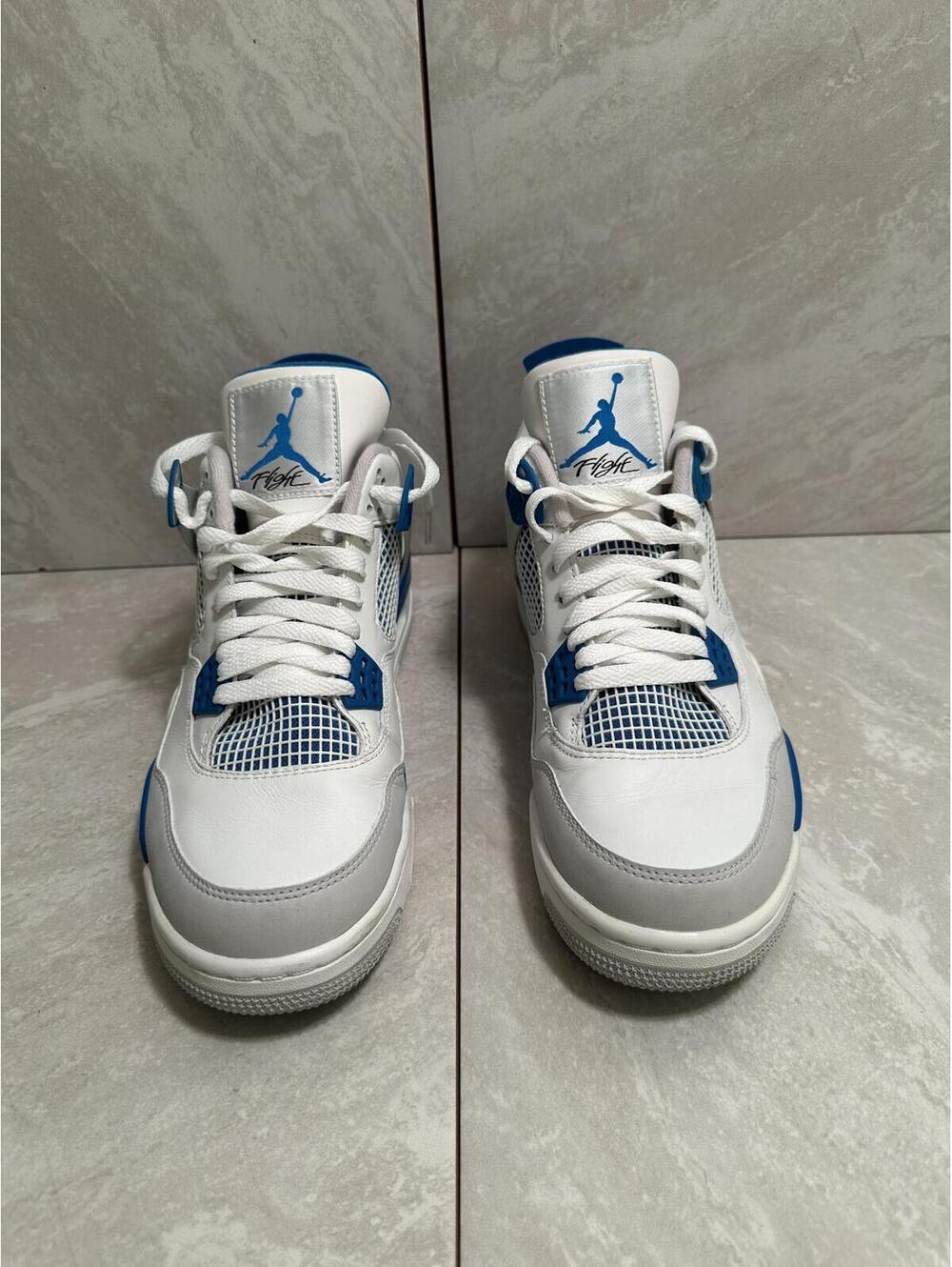 Nike Air Jordan 4 Retro White Military Blue Men's 9 sneakers Style 308497-105